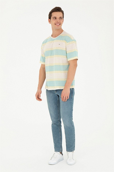 Футболка оверсайз в полоску - G081SZ0110AFKA Футболка муж. (VR090, XL)