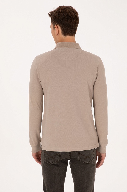 Поло с длинным рукавом из хлопка - G081SZ0820TP01SK025 Толстовка муж. (VR088, S)