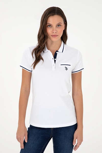 Футболка-поло с контрастной окантовкой - G082GL0110GLORIA24 Футболка жен. (VR013, S)