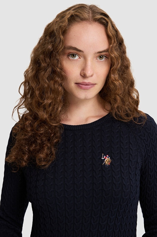 Джемпер из хлопка с узором косы - G082SZ0TK0MERY26K Кофта жен. (VR033, XS)