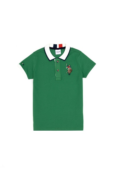 Футболка-поло из хлопка с контрастным дизайном для мальчиков - G083SZ0110SD01KIDSIY024 Футболка муж. детс. (VR054, 7_8)