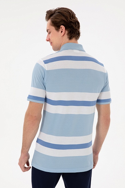 Футболка-поло в полоску - G081SZ0110RALTU Футболка муж. (VR003, 4XL)