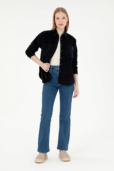 Рубашка вельветовая свободная - G082SZ0040CLAIRE Сорочка жен. (VR046, 34)