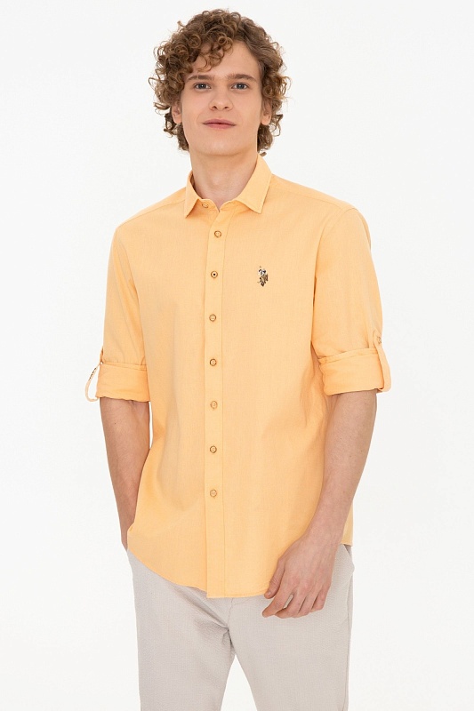 Рубашка из хлопка с добавлением льна прямая - G081SZ0040ENZO022Y Сорочка муж. (VR202, XS)