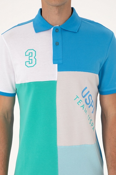 Футболка-поло из хлопка с контрастными вставками - G081SZ0110T_ILGA Футболка муж. (VR001, XL)