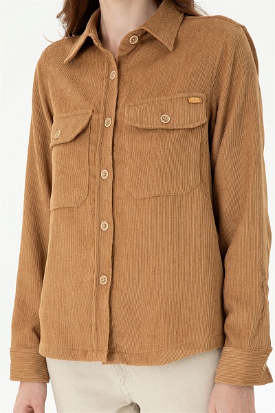 Рубашка вельветовая свободная - G082SZ0040UKES Сорочка жен. (VR085, 36)