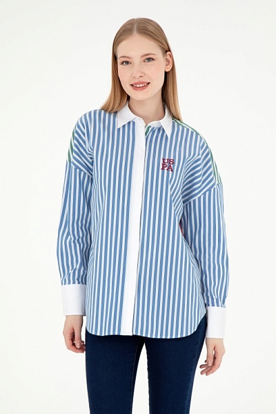 Рубашка в полоску оверсайз - G082SZ0040DARCY Сорочка жен. (VR032, 34)