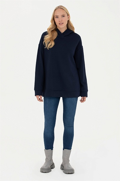 Худи удлиненное с принтом на спине - G082GL0820RC-GEDA Толстовка жен. (VR033, S)