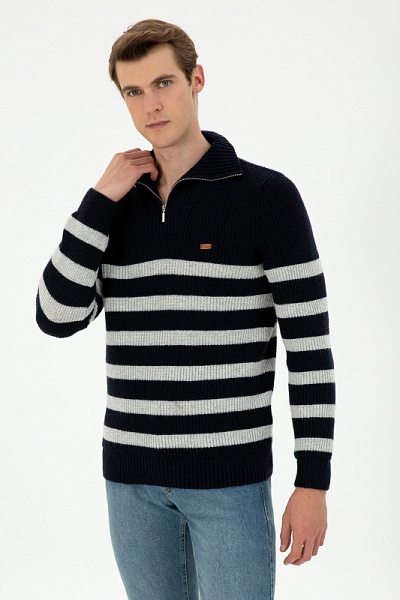 Свитер с воротником на молнии - G081SZ0TK0RC_MULA Кофта муж. (VR033, 5XL)