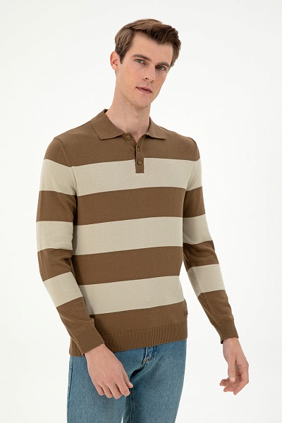 Поло с длинным рукавом трикотажное из хлопка - G081SZ0TK0MUZI_E Кофта муж. (VR027, XS)