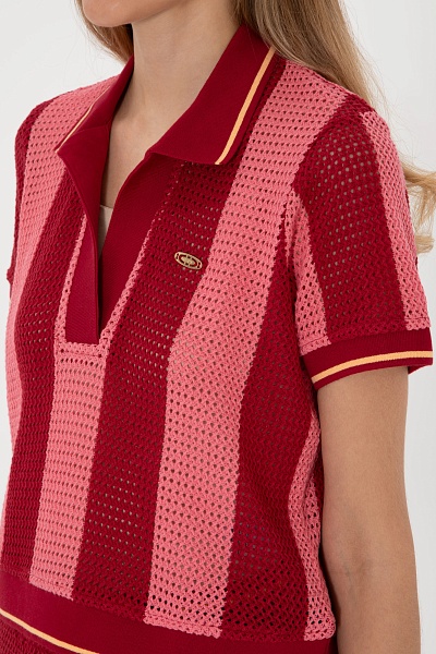 Футболка-поло в стиле кроше - G082SZ0110SUSAN Футболка жен. (VR223, L)