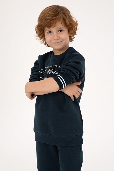 Свитшот и спортивные брюки хлопковые для мальчиков - G083SZ0HF0US2225 Костюм дом. муж. детс. (VR033, 12_13)