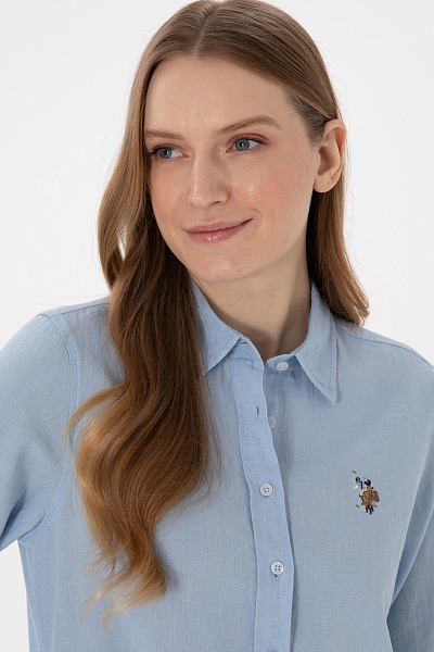 Рубашка с добавлением льна прямая - G082SZ0040ELMY025Y Сорочка жен. (VR003, 40)