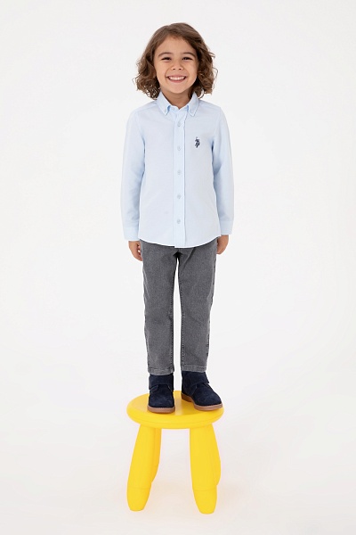 Рубашка хлопковая для мальчиков - G083SZ0040E_METOKIDS25K Сорочка муж. детс. (VR003, 8_9)