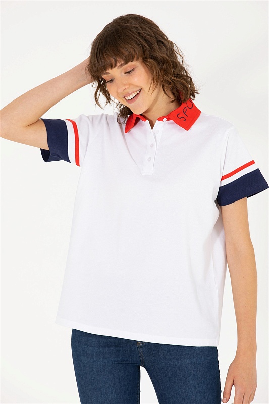 Футболка-поло из хлопка оверсайз - G082SZ0110MEYRA-T Футболка жен. (VR013, 2XS)
