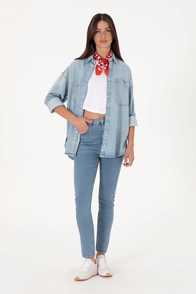 Рубашка джинсовая свободная - G082SZ0770SOFIA Куртка джинс. жен. (DN0021, 40)