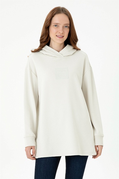 Худи удлиненное с надписью - G082GL0820RC-GELIF Толстовка жен. (VR049, XS)