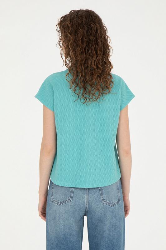 Футболка-поло из фактурного трикотажа - G082SZ0110POLU Футболка жен. (VR090, XS)