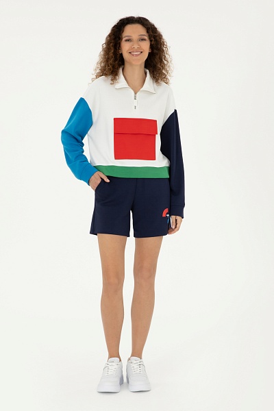 Толстовка с воротником на молнии и карманом - G082SZ0820PELUN_S Толстовка жен. (VR013, XS)