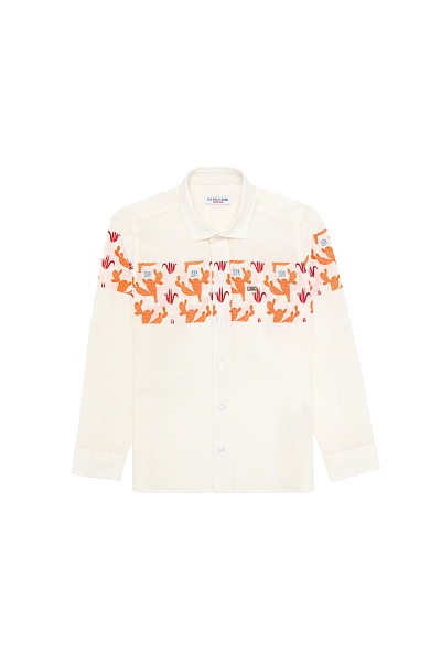 Рубашка с добавлением льна прямая для мальчиков - G083SZ0040KILLA Сорочка муж. детс. (VR051, 10_11)