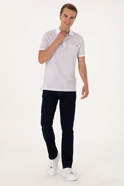 Футболка-поло из хлопка с узором - G081SZ0110PALY Футболка муж. (VR013, 2XS)