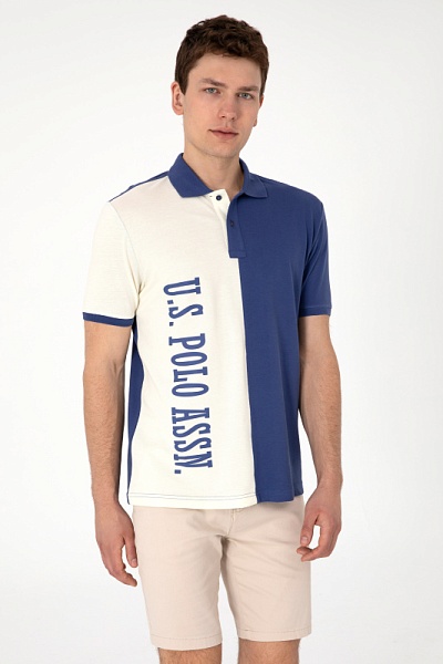 Футболка-поло с контрасной половиной - G081GL0110DIKA Футболка муж. (VR059, XL)