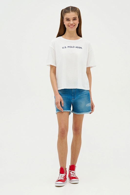 Футболка из хлопка с логотипом - G082SZ0110R-METTO Футболка жен. (VR013, XL)