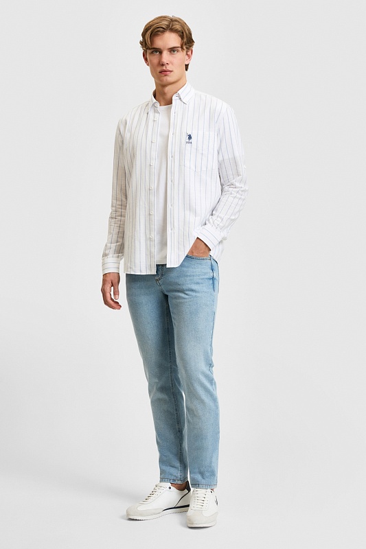 Рубашка из хлопка в полоску прямая - G081SZ0040KAMBA Сорочка муж. (VR003, 3XL)