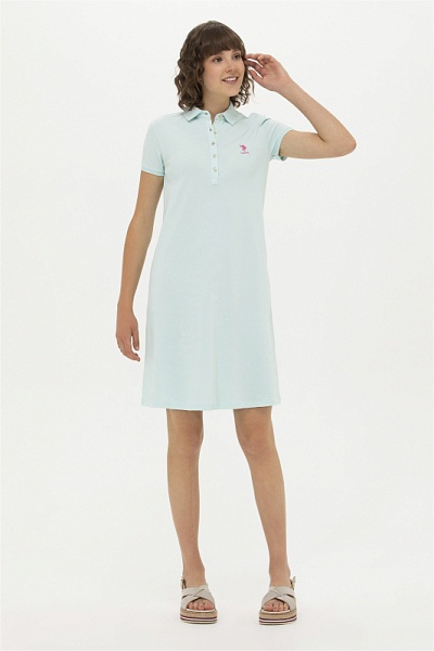 Платье-поло из хлопка свободное - G082GL0750GURLIN23 Платье жен. (VR083, XS)