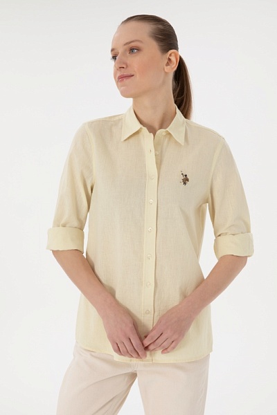 Рубашка с добавлением льна прямая - G082SZ0040ELMY025Y Сорочка жен. (VR035, 40)