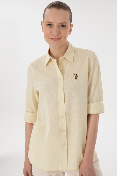 Рубашка с добавлением льна прямая - G082SZ0040ELMY025Y Сорочка жен. (VR035, 40)