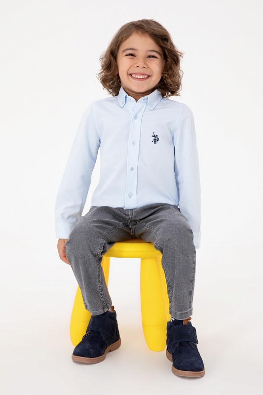 Рубашкаиз смесового хлопка для мальчиков - G083SZ0040E_METOKIDS25K Сорочка муж. детс. (VR003, 3_4)