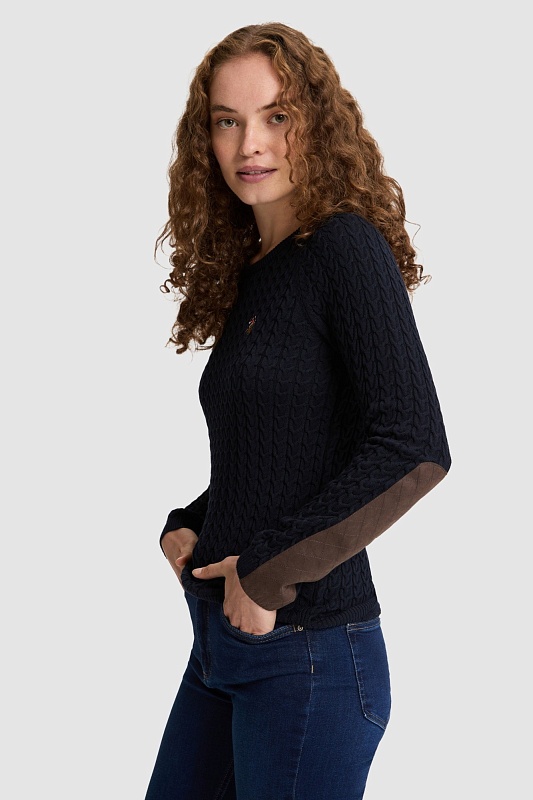 Джемпер из хлопка с узором косы - G082SZ0TK0MERY26K Кофта жен. (VR033, XS)