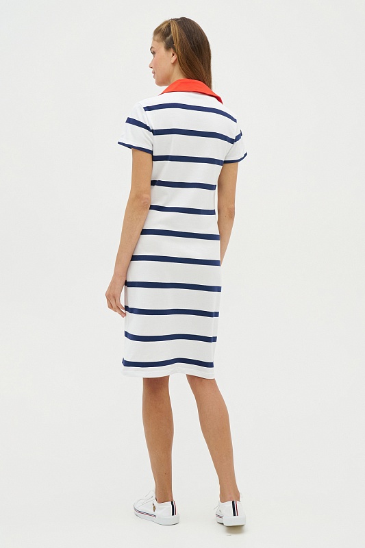 Платье-поло из хлопка в полоску - G082SZ0750R-MERLE Платье жен. (VR013, XS)