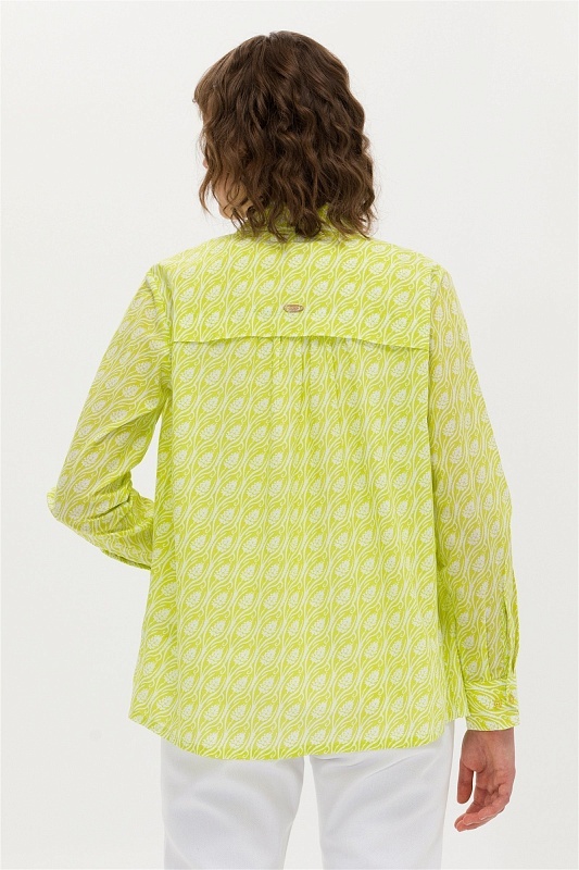 Рубашка из хлопка с принтом прямая - G082SZ0040CRISTATA Сорочка жен. (VR168, 38)
