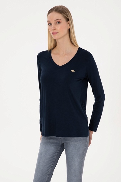 Лонгслив с V-образным вырезом из модала - G082SZ0820KOSEL_SK025 Толстовка жен. (VR033, L)