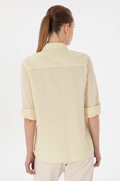 Рубашка с добавлением льна прямая - G082SZ0040ELMY025Y Сорочка жен. (VR035, 40)