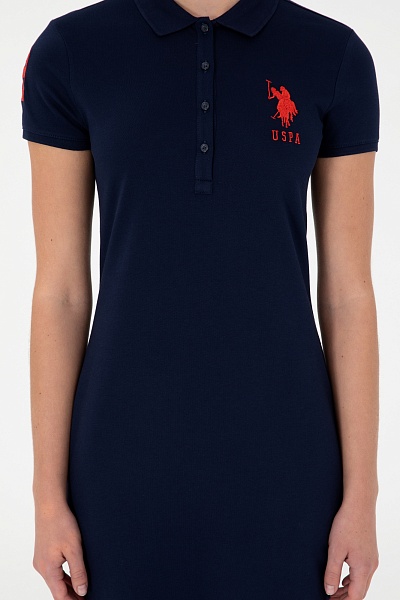 Платье-поло из хлопка с контрастным логотипом приталенное - G082SZ0750MTS0224-075 Платье жен. (VR033, L)