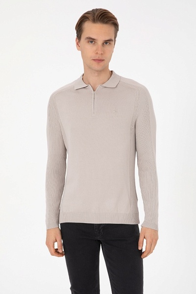 Джемпер с вискозой с отложным воротником - G081SZ0TK0HELIN_SK25 Кофта муж. (VR049, S)