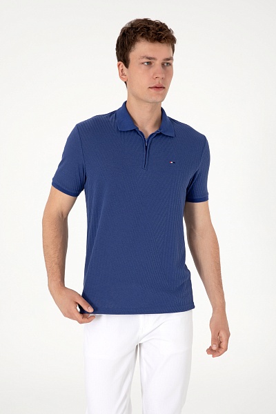 Футболка-поло трикотажная с молнией на воротнике - G081SZ0110BENDEL Футболка муж. (VR059, 4XL)