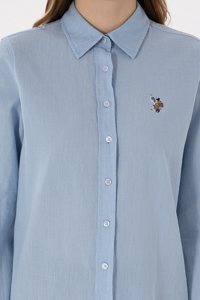 Рубашка с добавлением льна прямая - G082SZ0040ELMY025Y Сорочка жен. (VR003, 40)