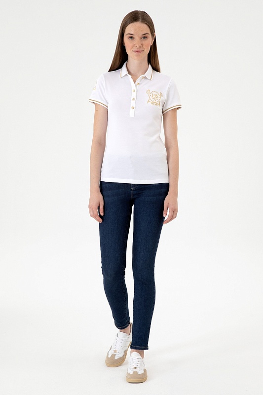 Футболка-поло из хлопка с окантовкой - G082SZ0110SARVANA135 Футболка жен. (VR013, S)