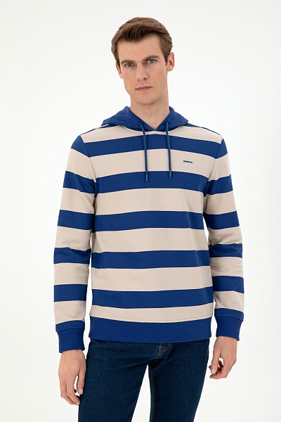 Худи без кармана в полоску - G081SZ0820BASKO_E Толстовка муж. (VR028, M)