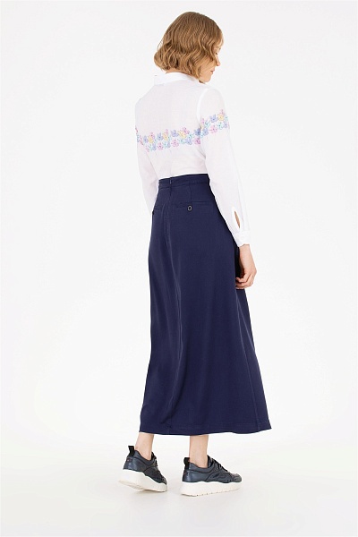 Юбка макси из лиоцелла со складками - G082SZ0980DUNET Юбка жен. (VR033, 32)