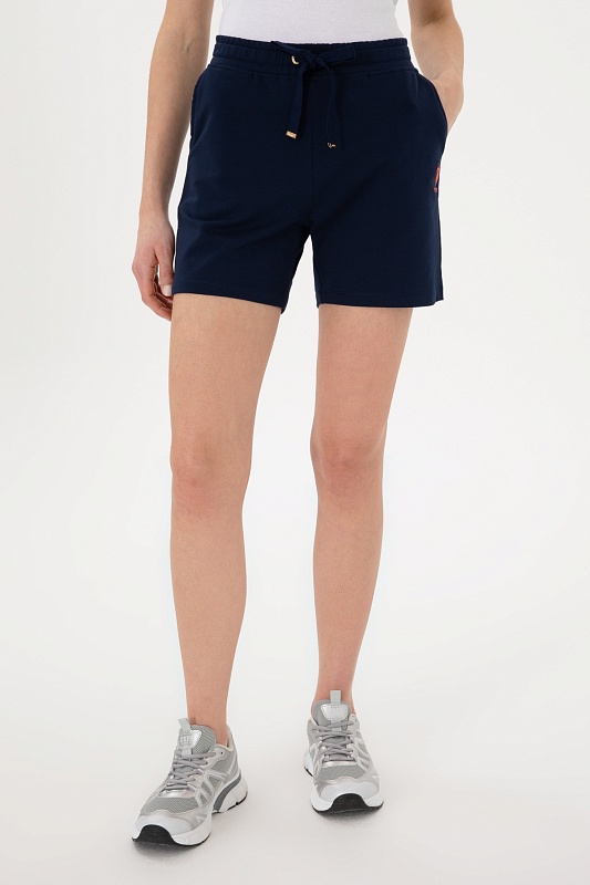 Шорты спортивные из хлопка с вышитым логотипом - G082SZ0OS0DOTIH25 Брюки спорт. жен. (VR033, XS)