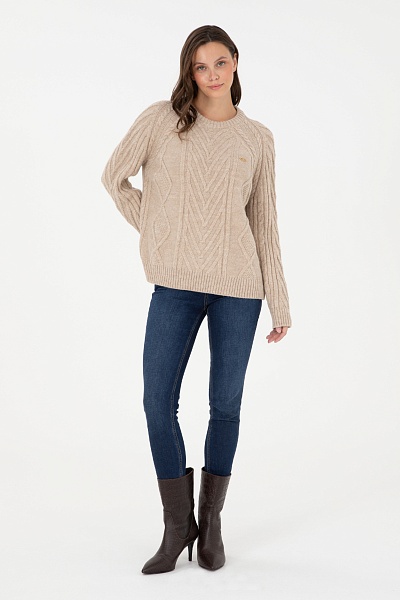 Свитер с рельефным узором - G082SZ0TK0DRIED Кофта жен. (VR085, 2XS)