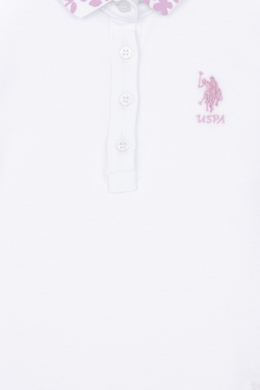 Футболка-поло с принтом на воротнике для девочек - G084SZ0110SD01-IY024 Футболка жен. детс. (VR013, 4_5)