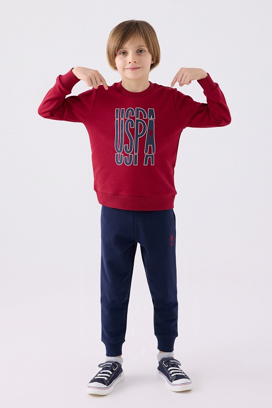 Свитшот и спортивные брюки для мальчиков - G083SZ0HF0US1901 Костюм дом. муж. детс. (VR014, 7_8)