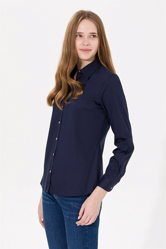 Рубашка из смесового хлопка приталенная - G082SZ0040CRISY022K Сорочка жен. (VR033, 34)