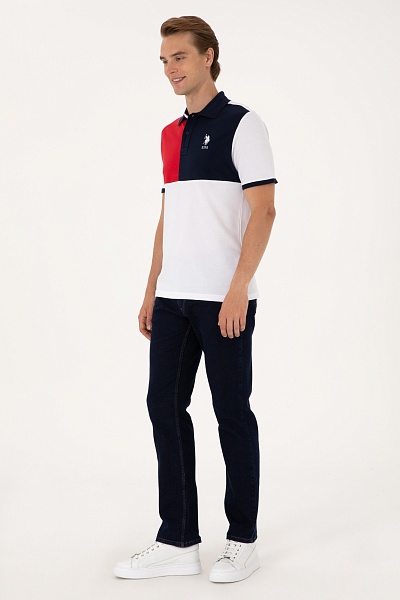 Футболка-поло из хлопка в стиле колор-блок - G081GL0110T_HECA Футболка муж. (VR013, XL)